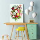 Color Flower Full Drill Round Diamond Painting DIY Mosaic Kit Beaded Art