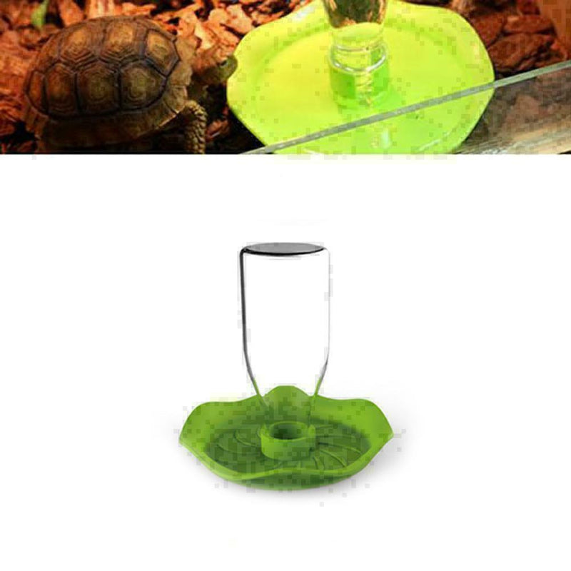 Reptile Pet Tortoise Automatic Food Drink Water Dispenser Feeder Favor Roun B7D3