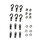 2 Sets 12pcs Black Lashing  Hooks Accessories For Kayak Canoe Boat
