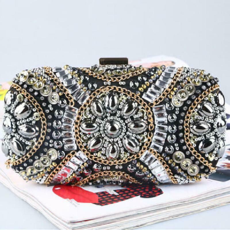 Women Beaded Evening Bags Wedding Cocktail Party Prom Bridal Clutch Handbag g