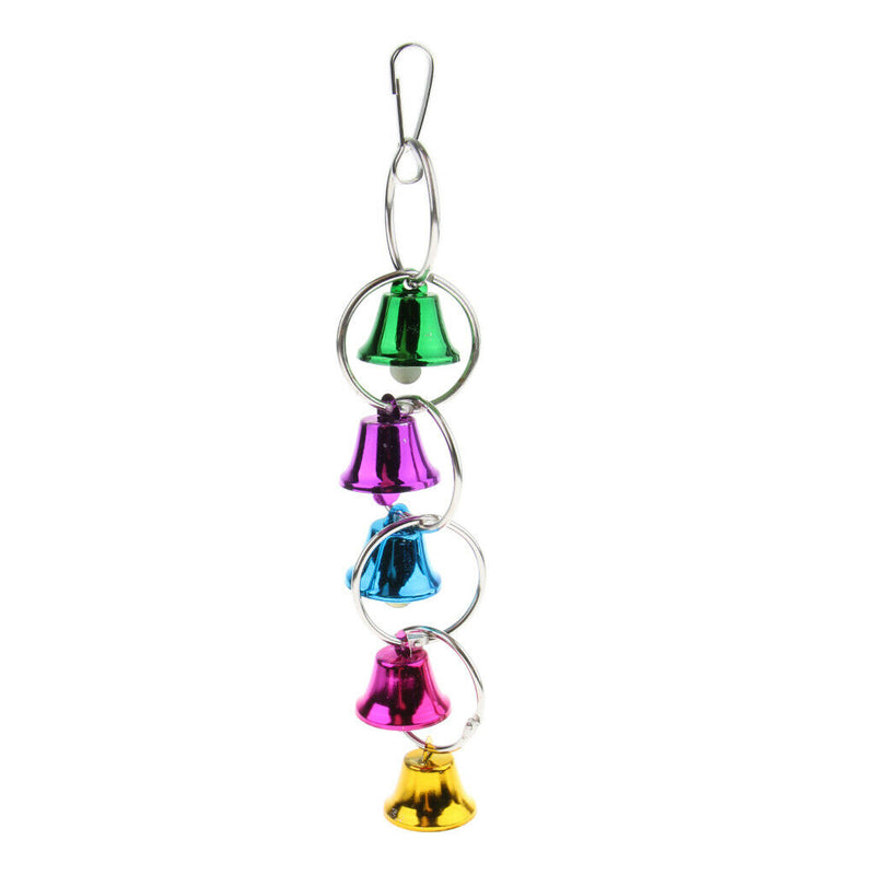 Bird Swing Toys with Colorful Wood Bells - Hanging Swing Toys for Budgie