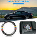 Tri Stripe Carbon Fiber Engine Start Stop Button Ring Trim for Audi Q5 Q7