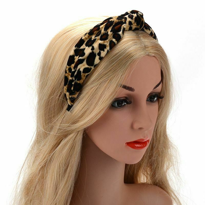 5X(Leopard Twist Knot Pattern Headband Sweet Chiffon Print Hair Band Fashi G4C1)