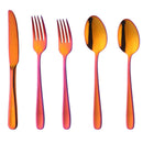 5 Sets Fashion Orange&Red Cutlery Stainless Steel Flatware Kitchen Spoon