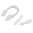 Clear Wht Silicone Earplug + Nose Clip Set for Swimming K9X9