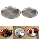 2Pcs Stainless Steel Waiters Tray Round Service Tray,Restaurant Dinner Plate