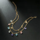 New Summer Stylish Rhinestones Five-Pointed Star Ankle Multi-Layer Beach Anklet-