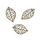 300 Pcs Mixed Color Hollow Charms Leaf Pendant Metal Laminate Decoration