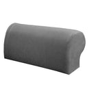 1 Pair Grey Anti-dirty Elastic Sofa Armrest Covers Armchair Slipcovers