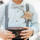 Retro Wooden Badge Pin Ring Security Wedding Rustic Badge Boy Girls Accessori ME