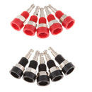 10 Pcs Black & Red 2mm Banana Plugs Connectors Jack Socket for Speaker, Easy to