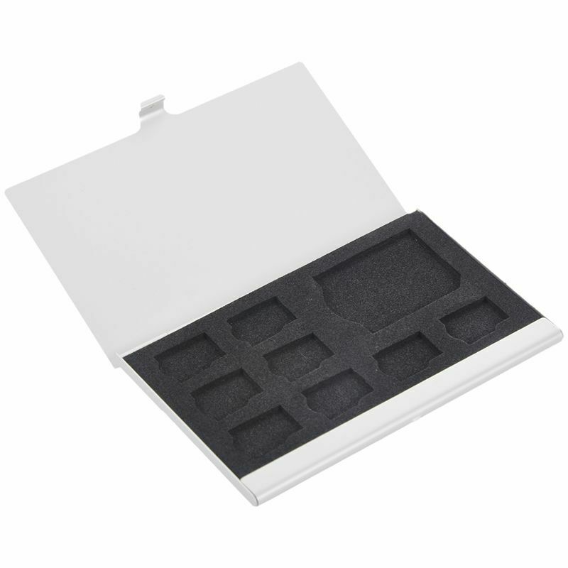 9 Micro-SD/SD Memory Card Storage Holder Box Protector Metal Cases 8 TF&1 S O7F5