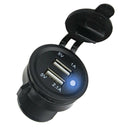 5V 3.1A Dual USB Charger Sockets W/ White LED for DC 12V 24V Car Motorcycle