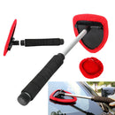 Telescopic Car Windshield Glass Cleaner Brush Wiper w/ 2 Cleaning Pads