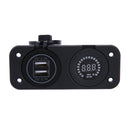 Center Console 4.2A With Aperture Dual USB Blue + 12V Color Voltmeter