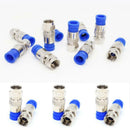 1X(Rg6 F Type Connector Coax Coaxial Compression Fitting 20 Pack (Blue)