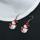 Christmas Ornament Cartoon Cute Snowman Drop Earrings Ear Hook Jewelry Gift