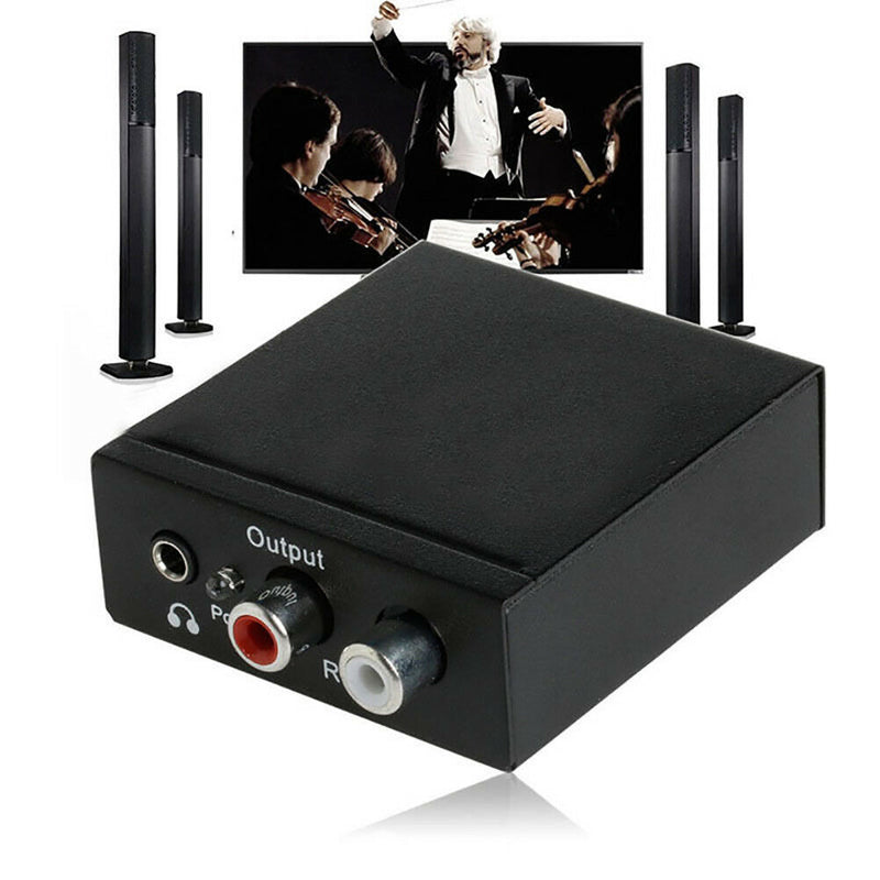 Digital Optical Toslink Coaxial signal to Analog L/R RCA Audio Adapter Converter