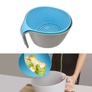 Double Layer Drainer with Strainer Bowl for Washing Rice Fruits Newest Useful