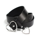 Women Belt Fashion Pu Leather Metal Heart Pin Buckle Belt Party Dress Decor