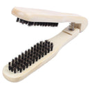 DIY Salon Hairdressing Hair Straightener Wooden Anti-static Dual-Brush Comb V8Y2