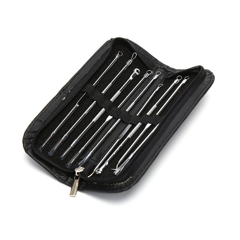 9pcs Blackhead Pimple Blemish Comedone Acne needle Extractor Remover Tool Se.AU