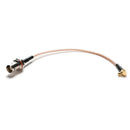Cable BNC female bulkhead jack to MCX male plug right angle RG316 6" pigtail 3CA