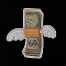 1 DIY Money with Wings Patch Embroidered Applique Sew Iron On Patch Badge Xmas!!