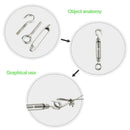 6x M4 Stainless Steel Turnbuckle Rope Wire Rigging Tension Tightener Hook