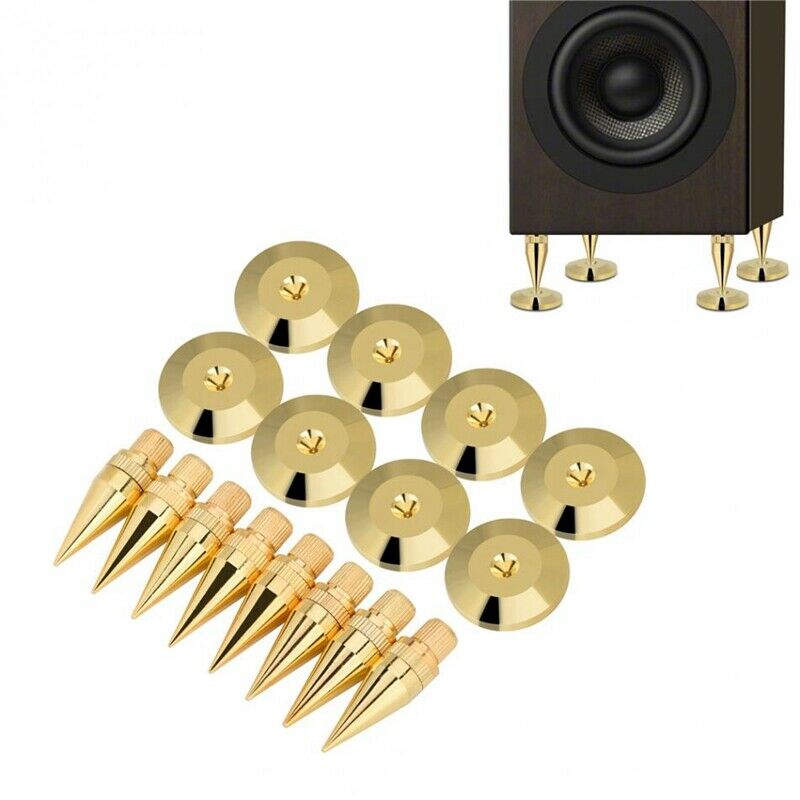 8 Pairs 6 X 36Mm Copper Speaker Spike Isolation Stand + Base Pad Feet Mat S M3L9