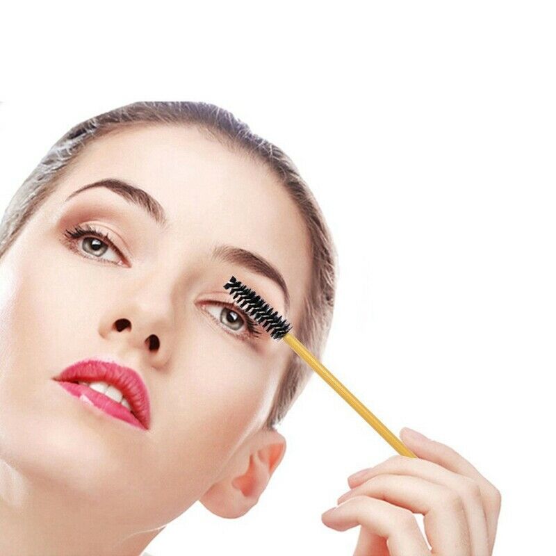 Black Disposable Mascara Wands Bulk Eyelash Extensions Makeup Brushes Eye B X1E2
