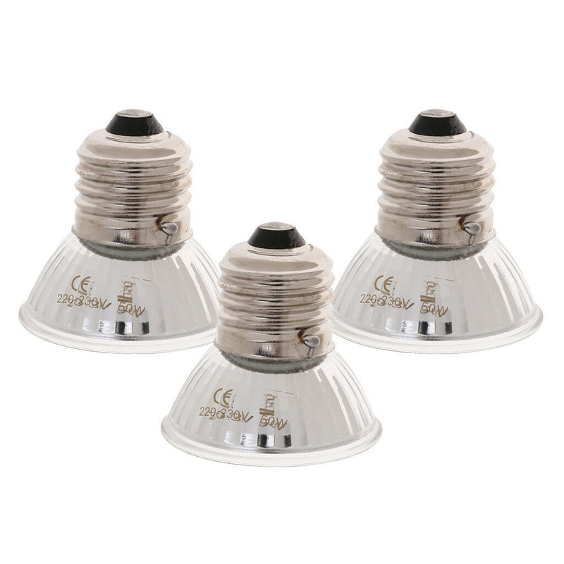 3 Pcs Pet Uva Uvb Reptile Heating Calcium Lamp Sunlamps Basking Bulb 50W