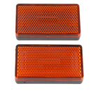 Heavy Duty Motorcycle ATV Dirt Bike Rectangle Front Fork Reflectors - Amber