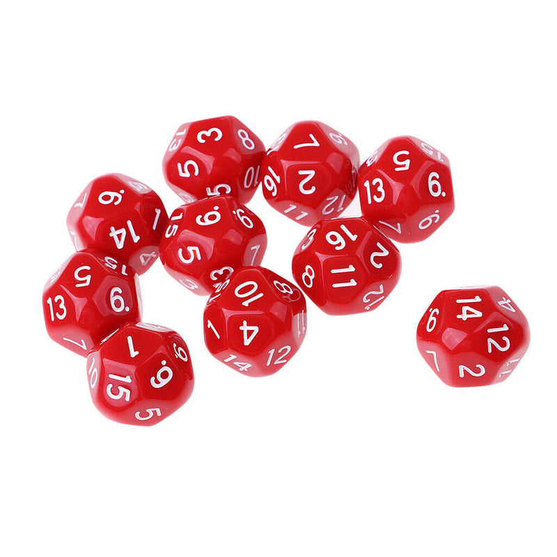 10pcs/set Polyhedral D16 Dice for DND RPG MTG Role Playing Board Game Red