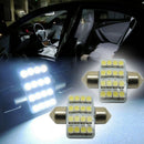 2 Pcs New  New 31mm 3528 16 LED SMD White Festoon Dome Car Bulbs