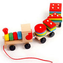 Baby development toys kids train truck wooden geometric   education toys HT FT