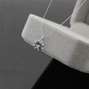 Women Transparent Fishing Line Clavicle Necklace Zircon Pendant Necklace@Z