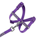 Pet Dog Puppy Adjustable Training Harness Leash Traction Rope Purple