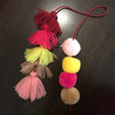 1pc Colorful Boho Pom Pom Key Chain Bag Accessories Tassel Bag Purse Rainbow  L9
