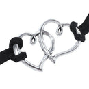 5X(Handmand Love Heart Charm Jewelry woven Cord Bracelet F5K1)