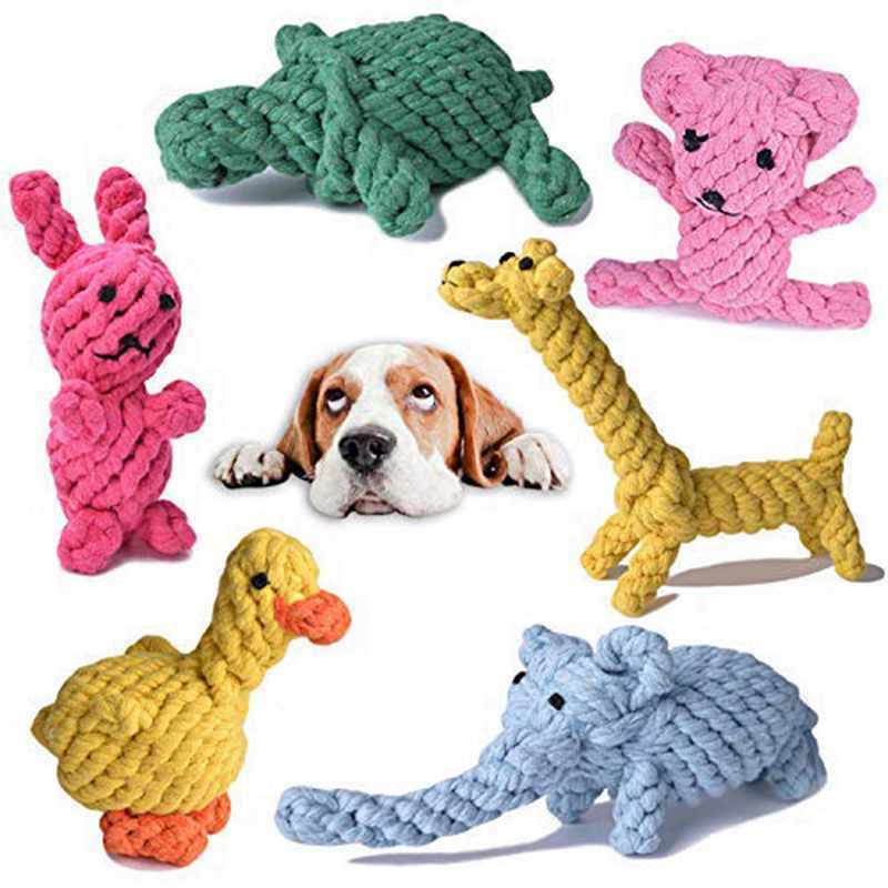 1X(Dog Rope Toys Cute Animals Design,Cotton Puppy Toys For Small Dogs.Rope