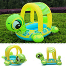 Kids Baby Toddler Tortoise Swimming Pool Swim Ring Float Seat Boat With Sunsha