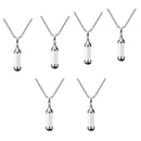6 Pieces Glass Vial Pendant Necklace Openable Urn Chain Clear Keepsake Ash Tube