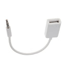 3.5mm Male AUX Audio Plug to USB Female Converter Cable Cord Car MP3