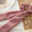 Fashion Chiffon Ribbon Girl Hair Ponytail Elasticity Solid Color Headwear A