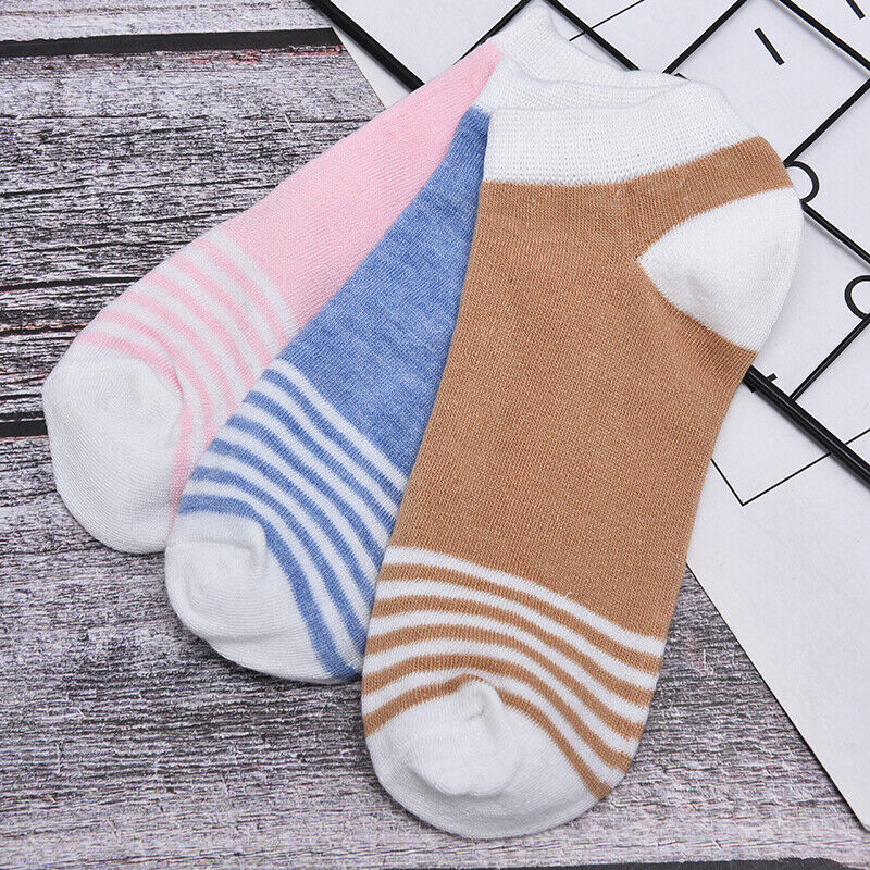 Women Strips Comfortable Cotton Sock Slippers Short Ankle  OZ