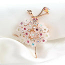 Luxury Crystal Brooch Ballerinas Dancer Breastpin Colorful Flower Alloy PlatP2Z3