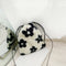 Women Plush Shoulder Crossbody Bag Mini Drawstring Clutch (Flower Printed)