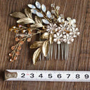 Women Hairpin Hair Comb Clip Floral Head Piece Crystal Flower Bride Hair Pi W9X8