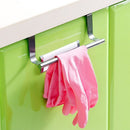 Over Door Kitchen Bathroom Stainless Steel Towel Hanger Hook Hanging Rack